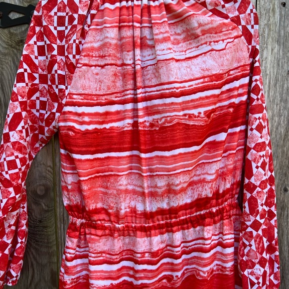 MICHEAL KORS Orange Coral Geometric Tie Dye Dress Women’s 6 - Picture 12 of 12